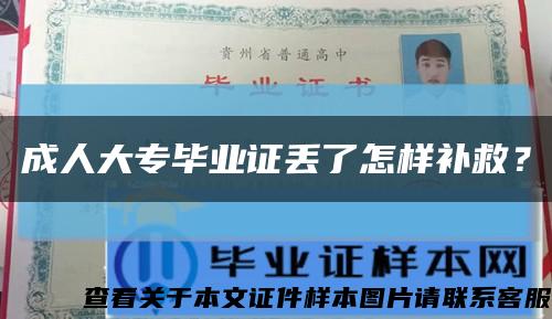 成人大專畢業證丟了怎樣補救？縮略圖
