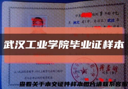 武漢工業學院畢業證樣本縮略圖