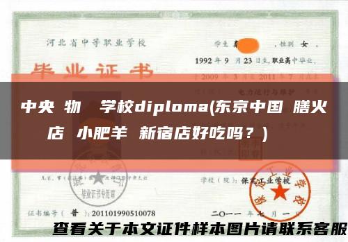 中央動物専門學校diploma(東京中國薬膳火鍋専門店 小肥羊 新宿店好吃嗎？)縮略圖