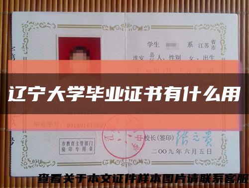 遼寧大學畢業證書有什么用縮略圖