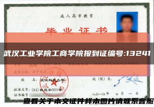 武漢工業學院工商學院報到證編號:13241縮略圖