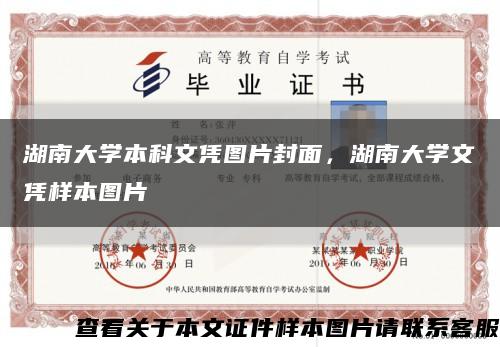 湖南大學本科文憑圖片封面，湖南大學文憑樣本圖片縮略圖