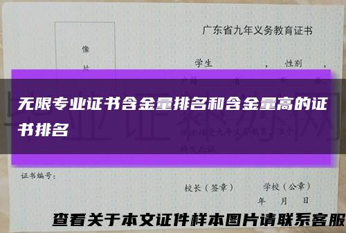 無限專業證書含金量排名和含金量高的證書排名縮略圖