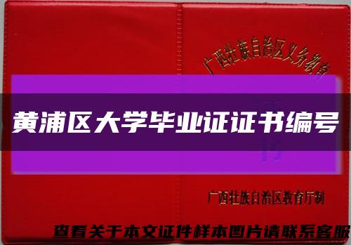 黃浦區大學畢業證證書編號縮略圖