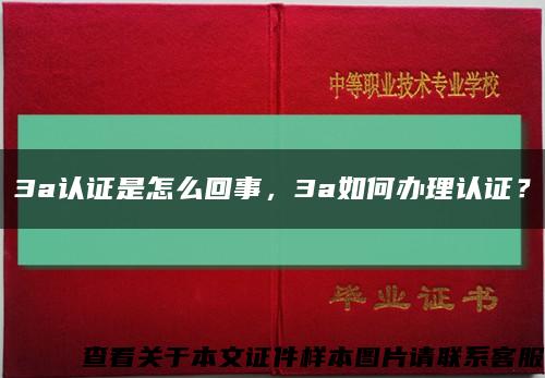 3a認證是怎么回事，3a如何辦理認證？縮略圖