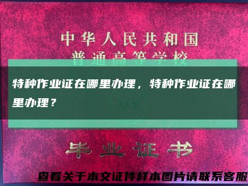 特種作業證在哪里辦理，特種作業證在哪里辦理？縮略圖