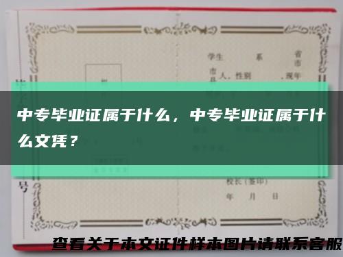中專畢業證屬于什么，中專畢業證屬于什么文憑？縮略圖