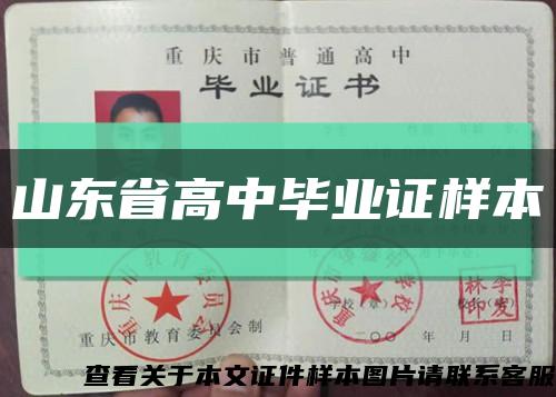 山東省高中畢業證樣本縮略圖