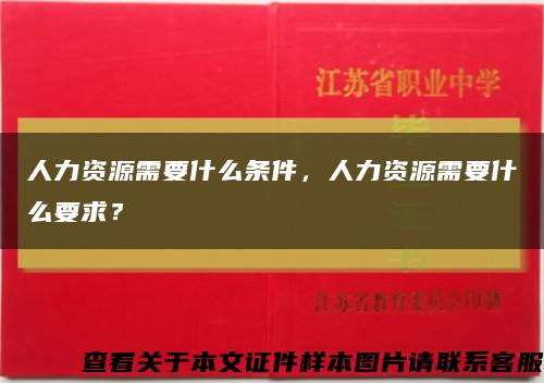 人力資源需要什么條件，人力資源需要什么要求？縮略圖