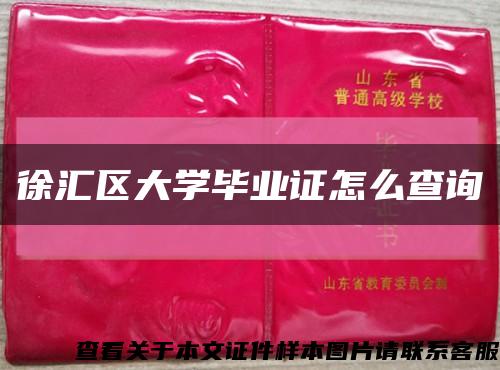 徐匯區大學畢業證怎么查詢縮略圖