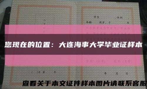 您現在的位置：大連海事大學畢業證樣本縮略圖