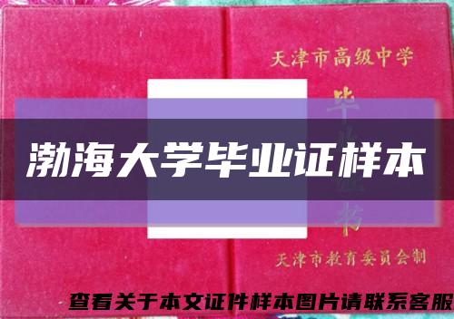 渤海大學畢業證樣本縮略圖