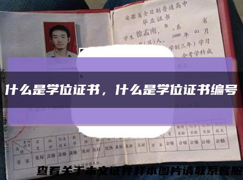 什么是學位證書，什么是學位證書編號縮略圖