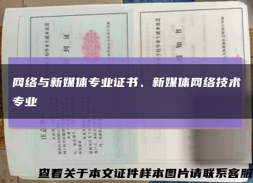 網絡與新媒體專業證書、新媒體網絡技術專業縮略圖