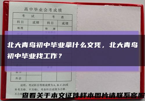北大青鳥初中畢業拿什么文憑，北大青鳥初中畢業找工作？縮略圖