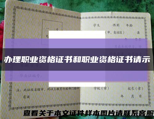 辦理職業資格證書和職業資格證書請示縮略圖