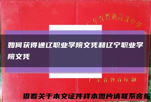 如何獲得通遼職業學院文憑和遼寧職業學院文憑縮略圖