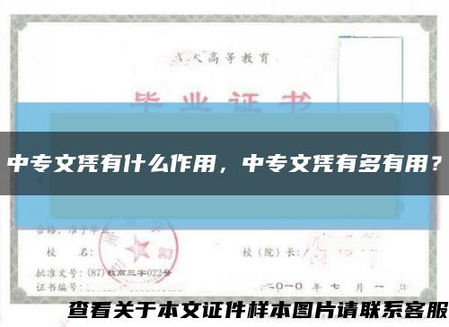 中專文憑有什么作用，中專文憑有多有用？縮略圖
