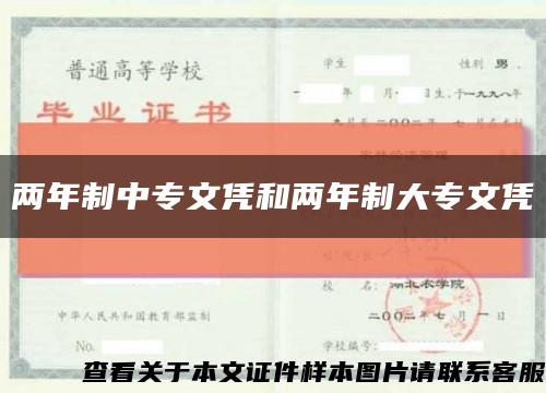 兩年制中專文憑和兩年制大專文憑縮略圖