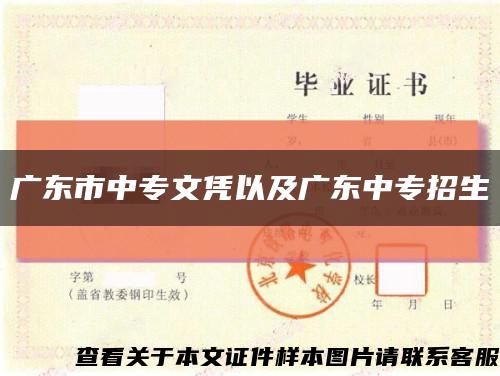 廣東市中專文憑以及廣東中專招生縮略圖