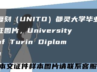 復刻（UNITO）都靈大學畢業證圖片，University of Turin Diploma縮略圖