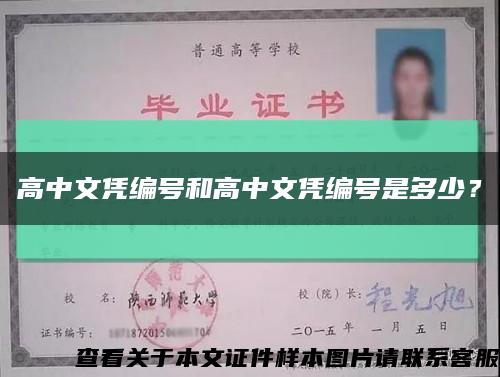 高中文憑編號和高中文憑編號是多少？縮略圖