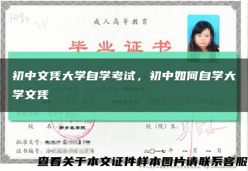 初中文憑大學自學考試，初中如何自學大學文憑縮略圖