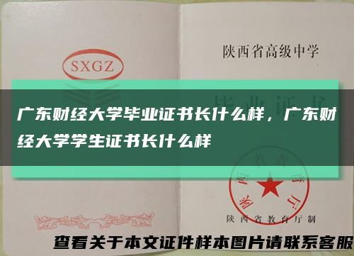 廣東財經大學畢業證書長什么樣，廣東財經大學學生證書長什么樣縮略圖