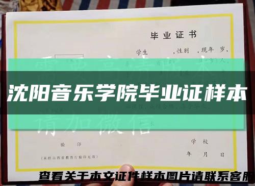 沈陽音樂學院畢業證樣本縮略圖
