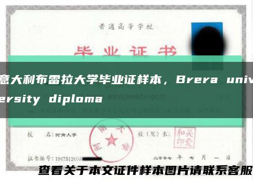 意大利布雷拉大學畢業證樣本，Brera university diploma縮略圖