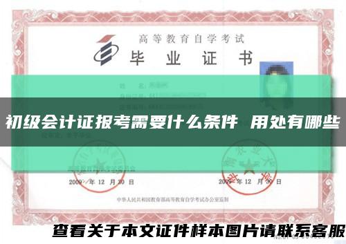 初級會計證報考需要什么條件 用處有哪些縮略圖