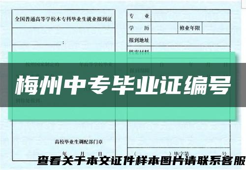 梅州中專畢業證編號縮略圖