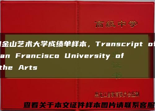 舊金山藝術大學成績單樣本，Transcript of San Francisco University of the Arts縮略圖