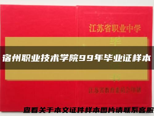 宿州職業技術學院99年畢業證樣本縮略圖