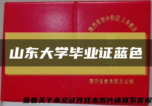 山東大學畢業證藍色縮略圖