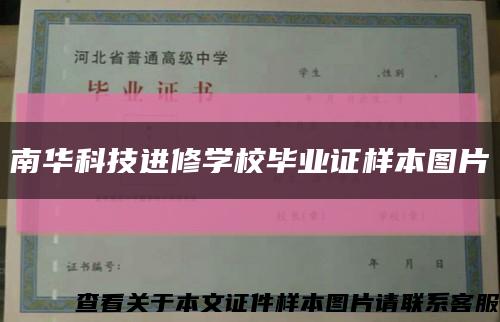南華科技進修學校畢業證樣本圖片縮略圖