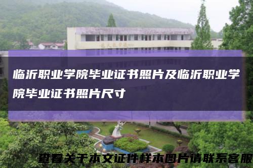 臨沂職業學院畢業證書照片及臨沂職業學院畢業證書照片尺寸縮略圖