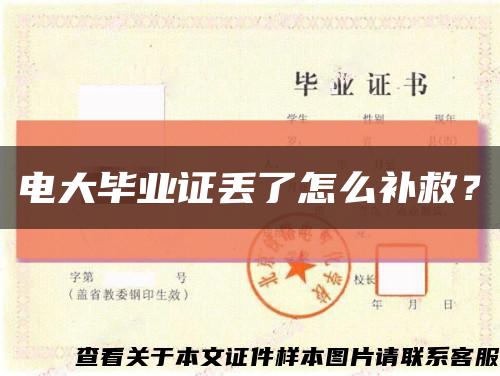 電大畢業證丟了怎么補救？縮略圖