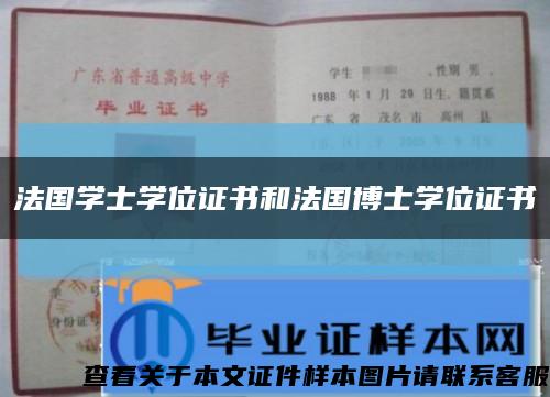 法國學士學位證書和法國博士學位證書縮略圖