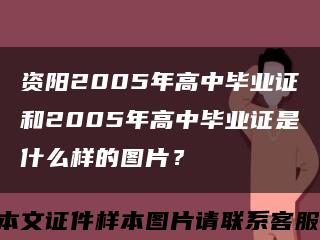 資陽2005年高中畢業證和2005年高中畢業證是什么樣的圖片？縮略圖