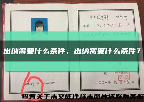出納需要什么條件，出納需要什么條件？縮略圖