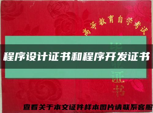 程序設計證書和程序開發證書縮略圖