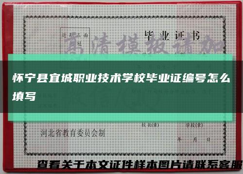 懷寧縣宜城職業技術學校畢業證編號怎么填寫縮略圖