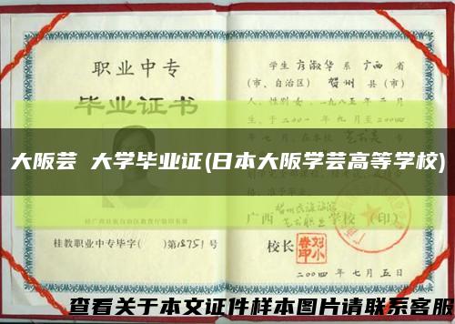 大阪蕓術大學畢業證(日本大阪學蕓高等學校)縮略圖