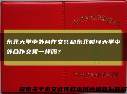 東北大學中外合作文憑和東北財經大學中外合作文憑一樣嗎？縮略圖