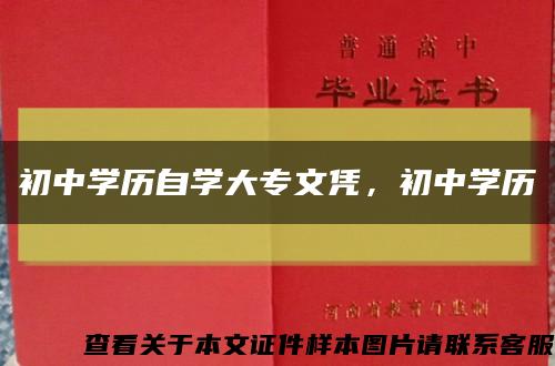 初中學歷自學大專文憑，初中學歷縮略圖