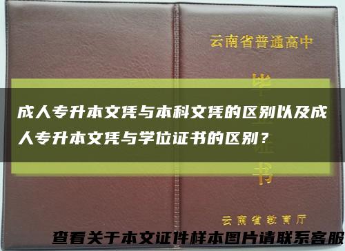 成人專升本文憑與本科文憑的區別以及成人專升本文憑與學位證書的區別？縮略圖