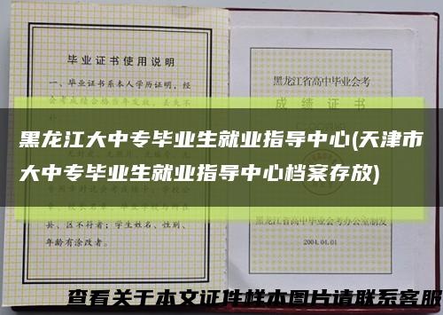 黑龍江大中專畢業生就業指導中心(天津市大中專畢業生就業指導中心檔案存放)縮略圖