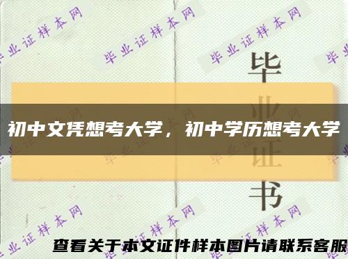 初中文憑想考大學，初中學歷想考大學縮略圖
