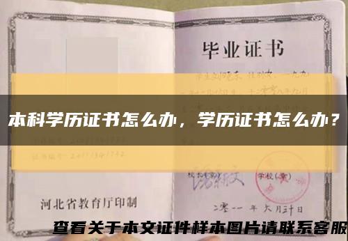 本科學歷證書怎么辦，學歷證書怎么辦？縮略圖